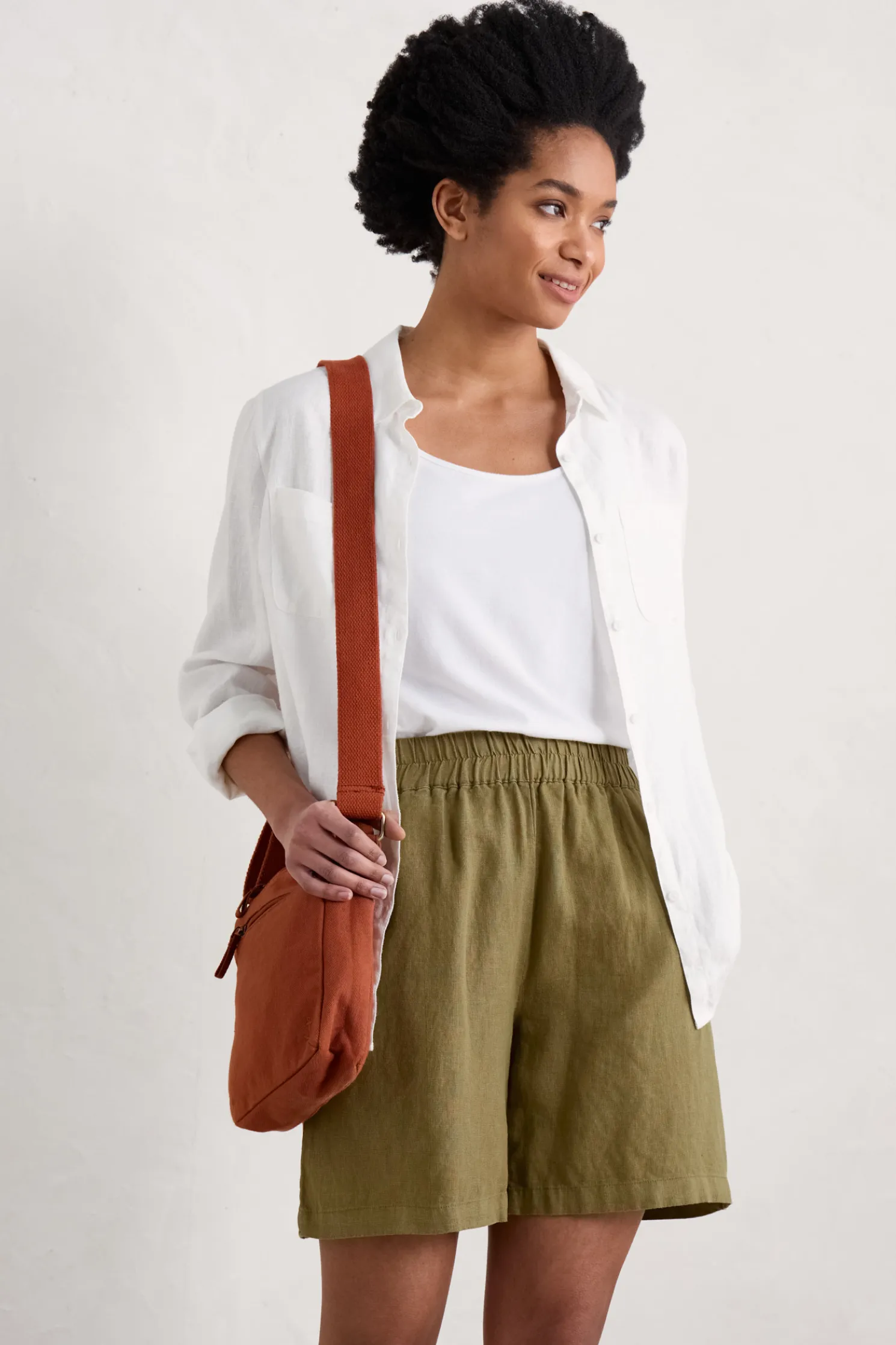 Aviso Wide Leg Linen Shorts