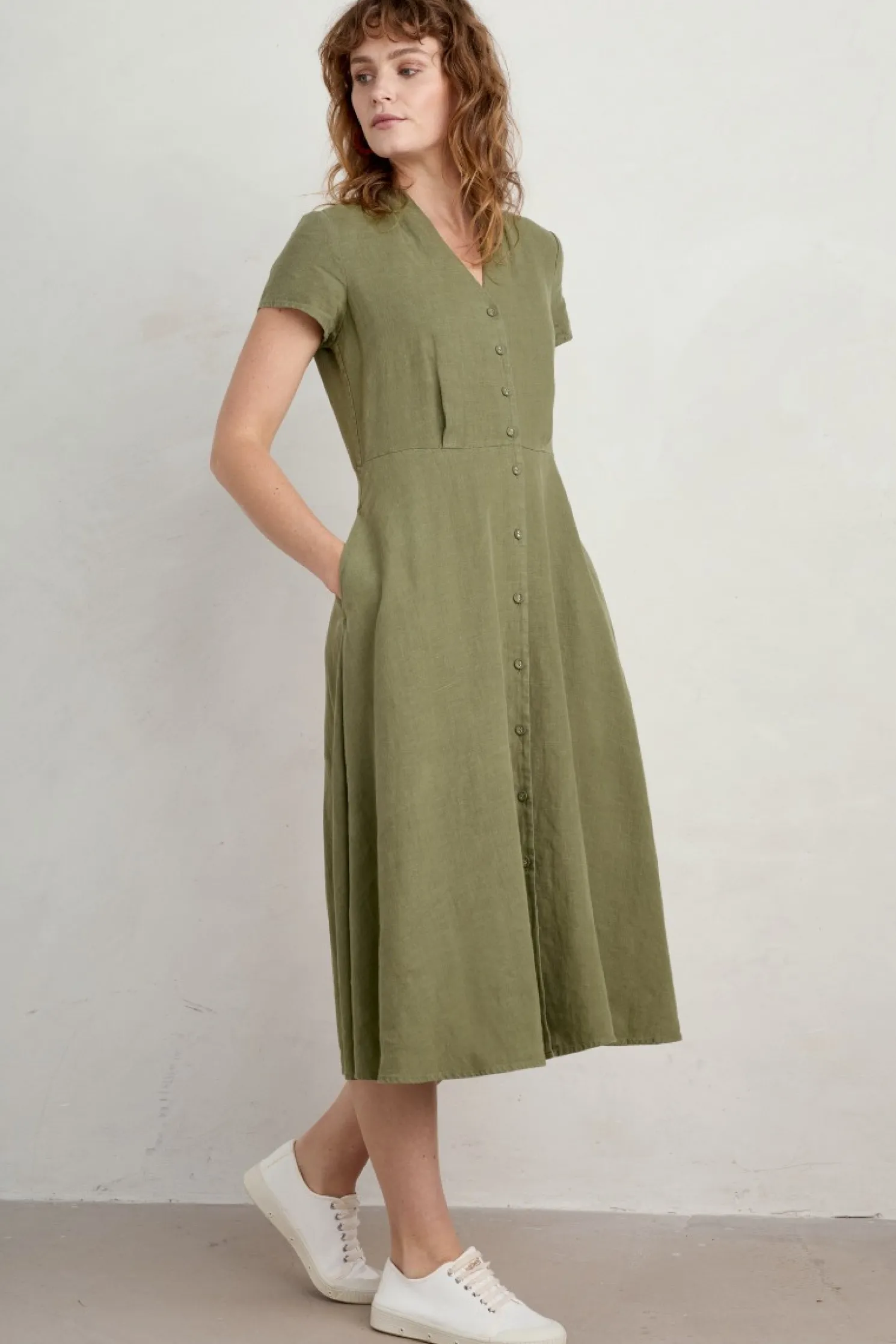 Carved Wood Midi Dress