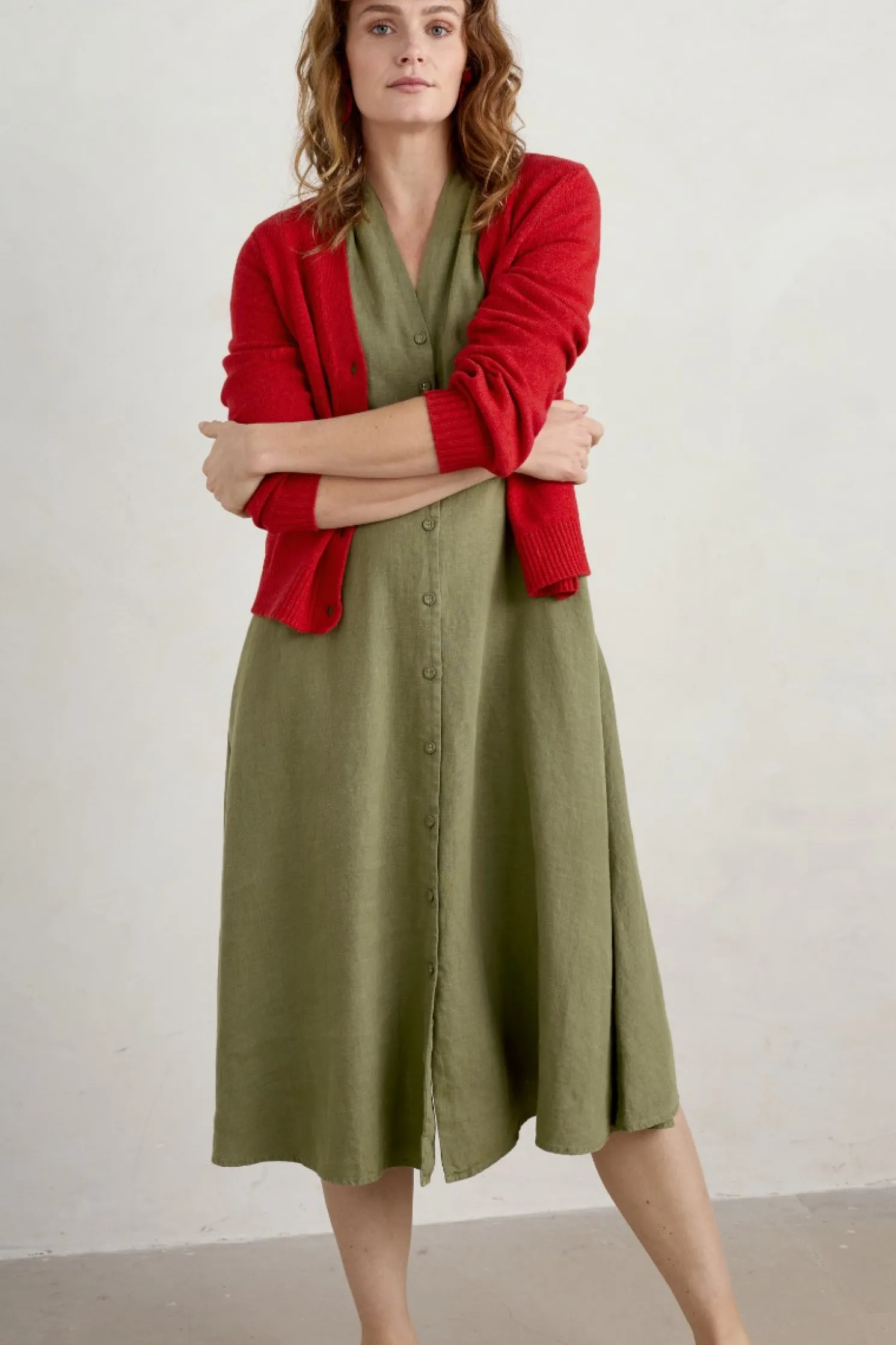 Carved Wood Midi Dress