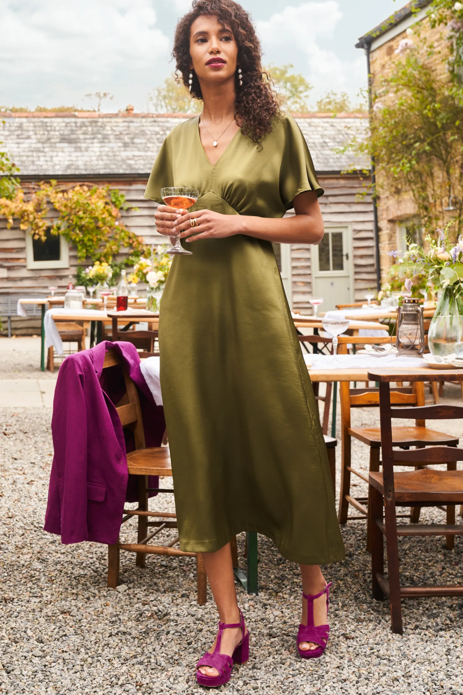 Evenglow Satin Dress