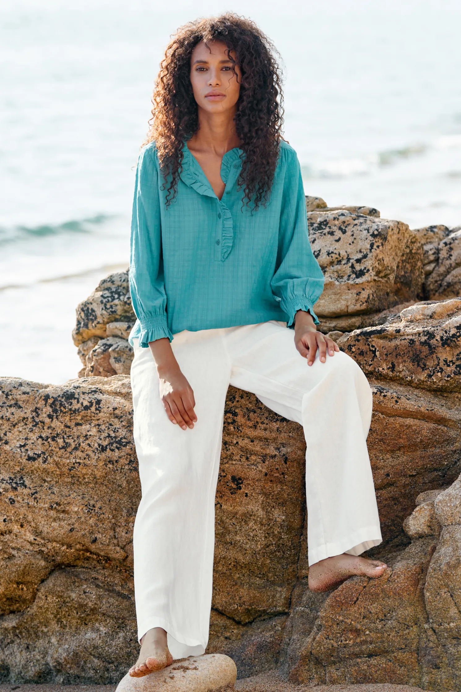 Feather Star Checked Top