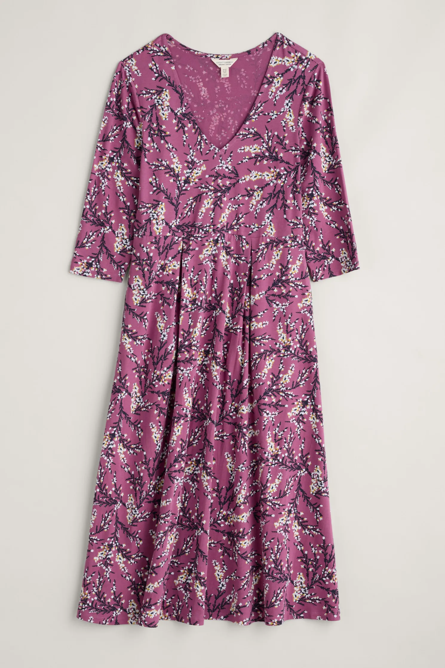 Helena V-Neck Jersey Midi Dress (Gots)