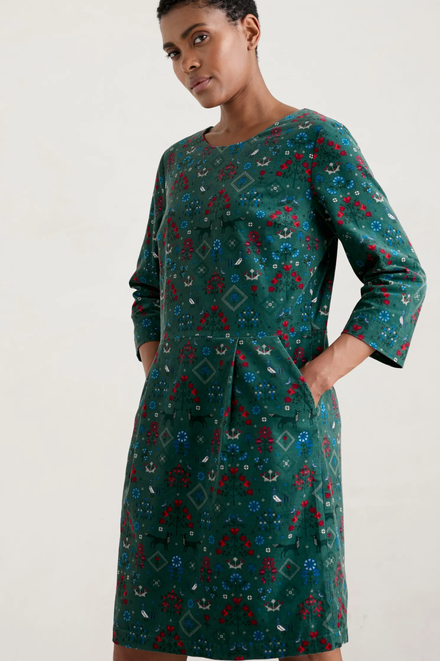 High Key Needlecord Dress