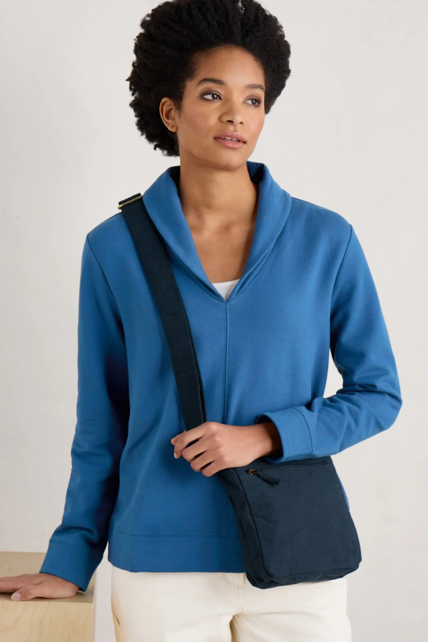 Knot Berry Shawl Neck Sweatshirt