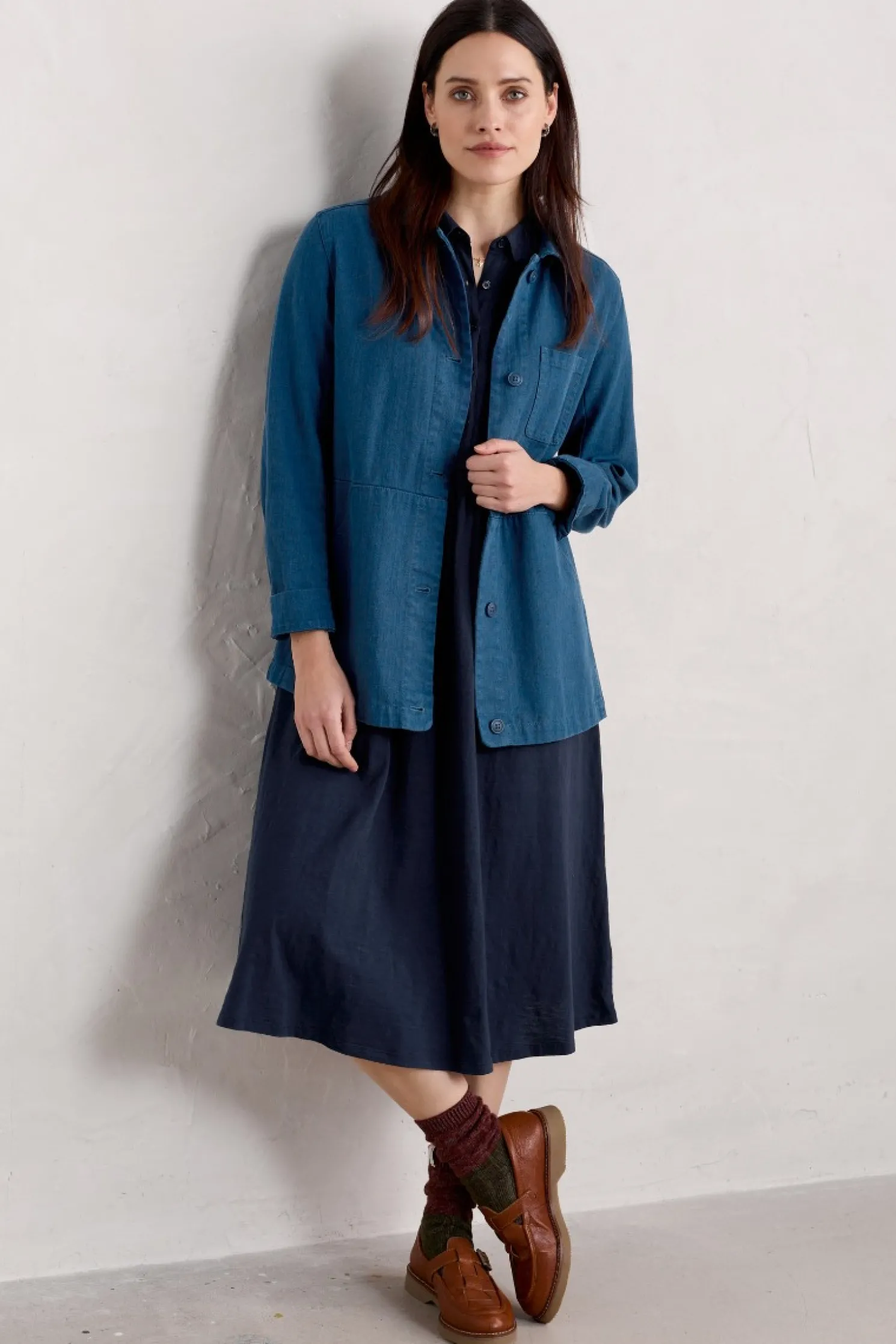 Mainland Jersey Midi Shirt Dress (Gots)