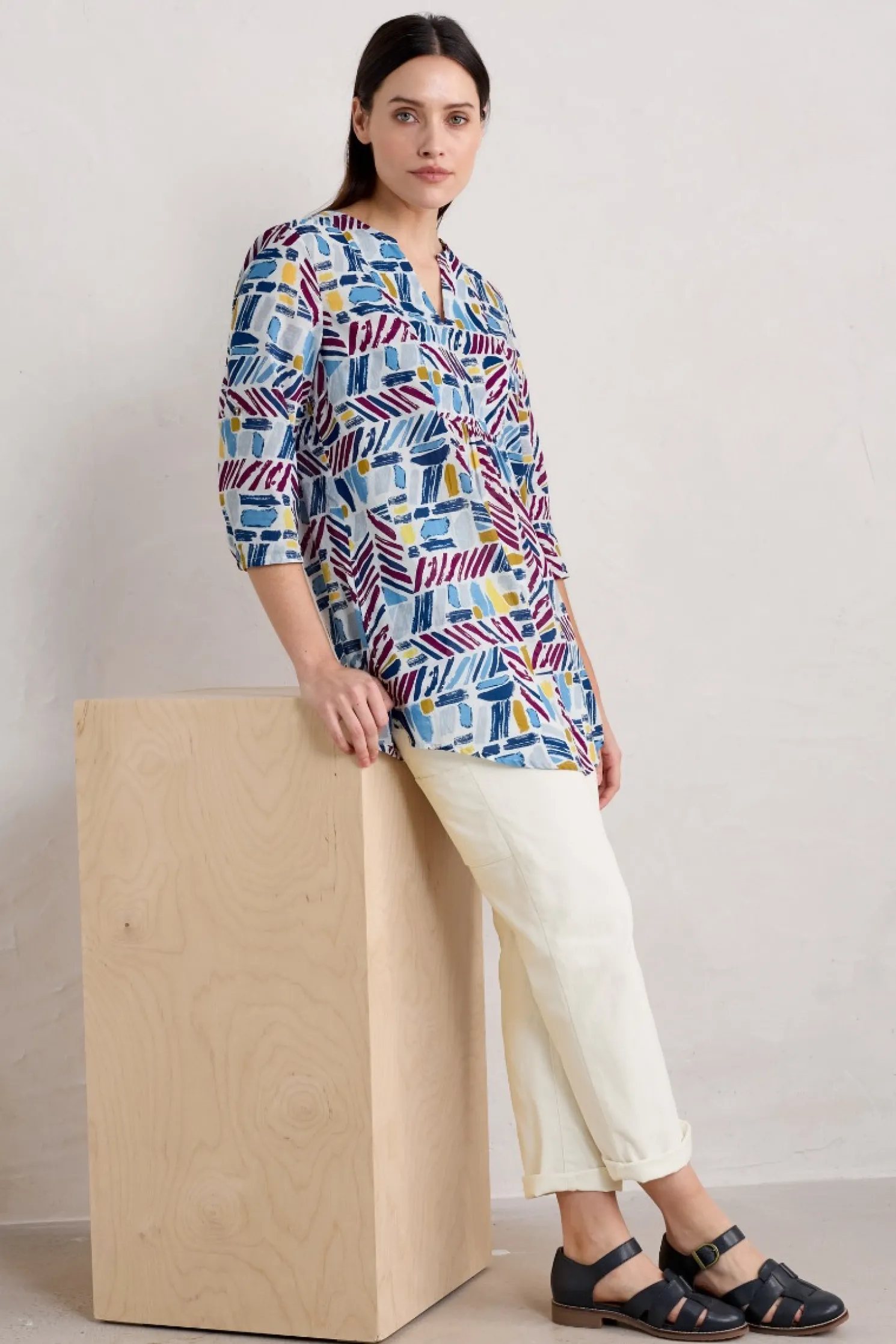 Op Art Organic Cotton Tunic Top