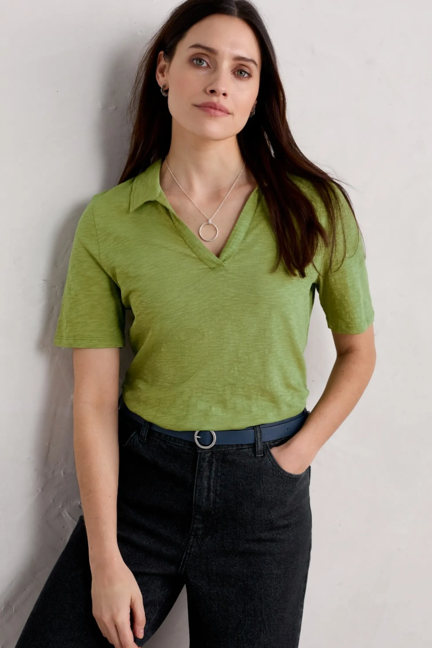 Owles Point Short Sleeve V-Neck Jersey Shirt