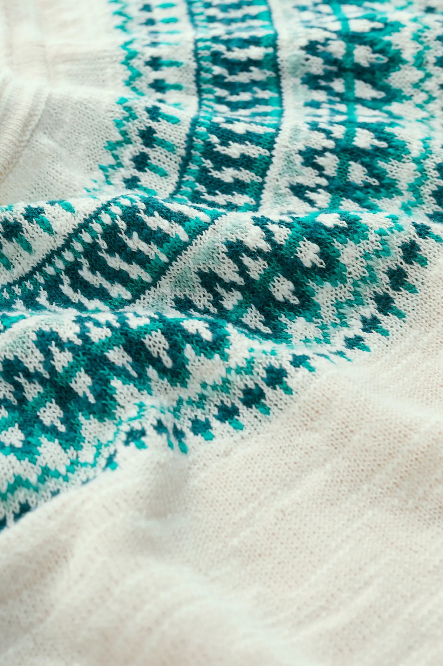 Penvoose Three Quarter Sleeve Fair Isle Jumper