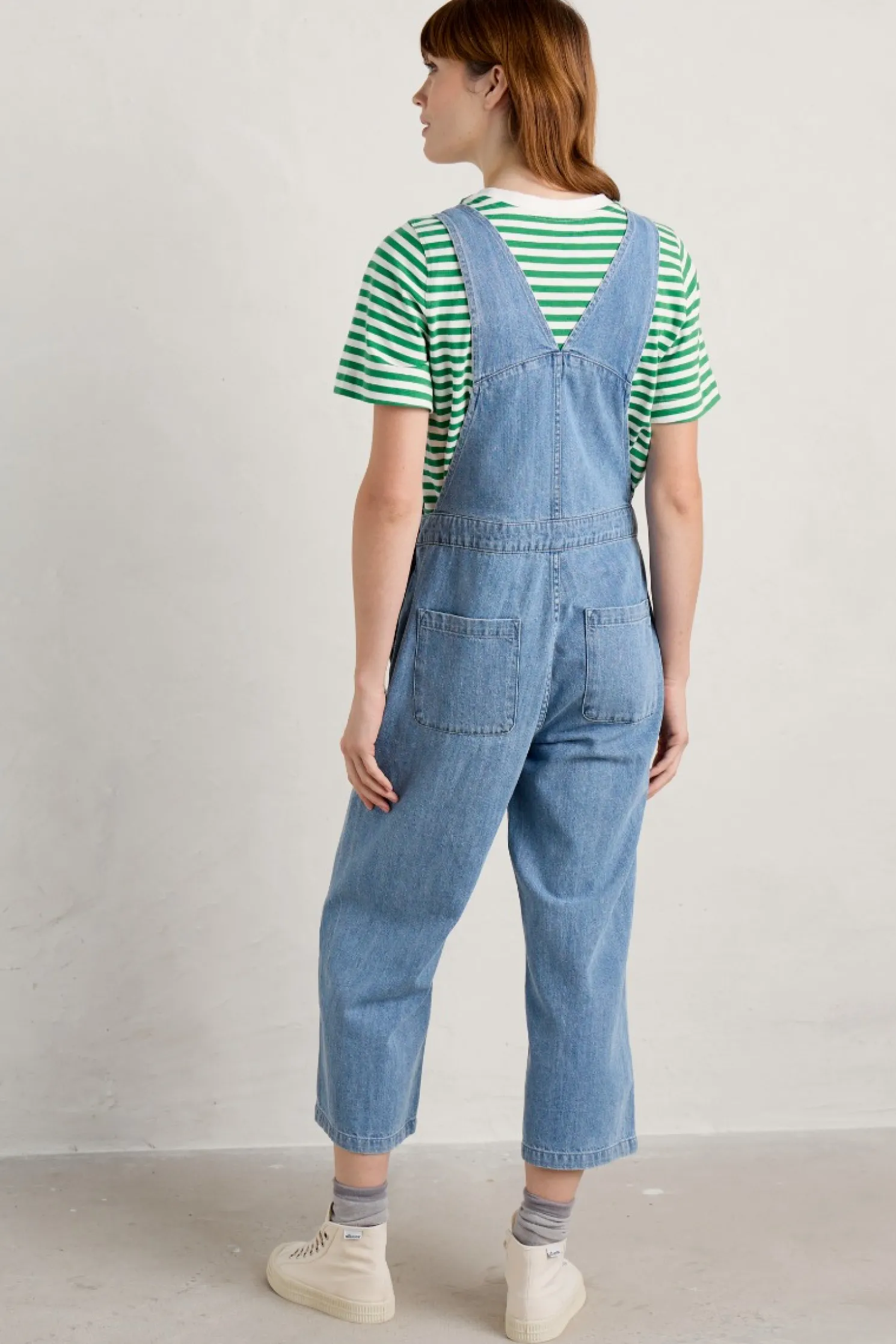 Porthallow Cove Wide Leg Denim Dungaree