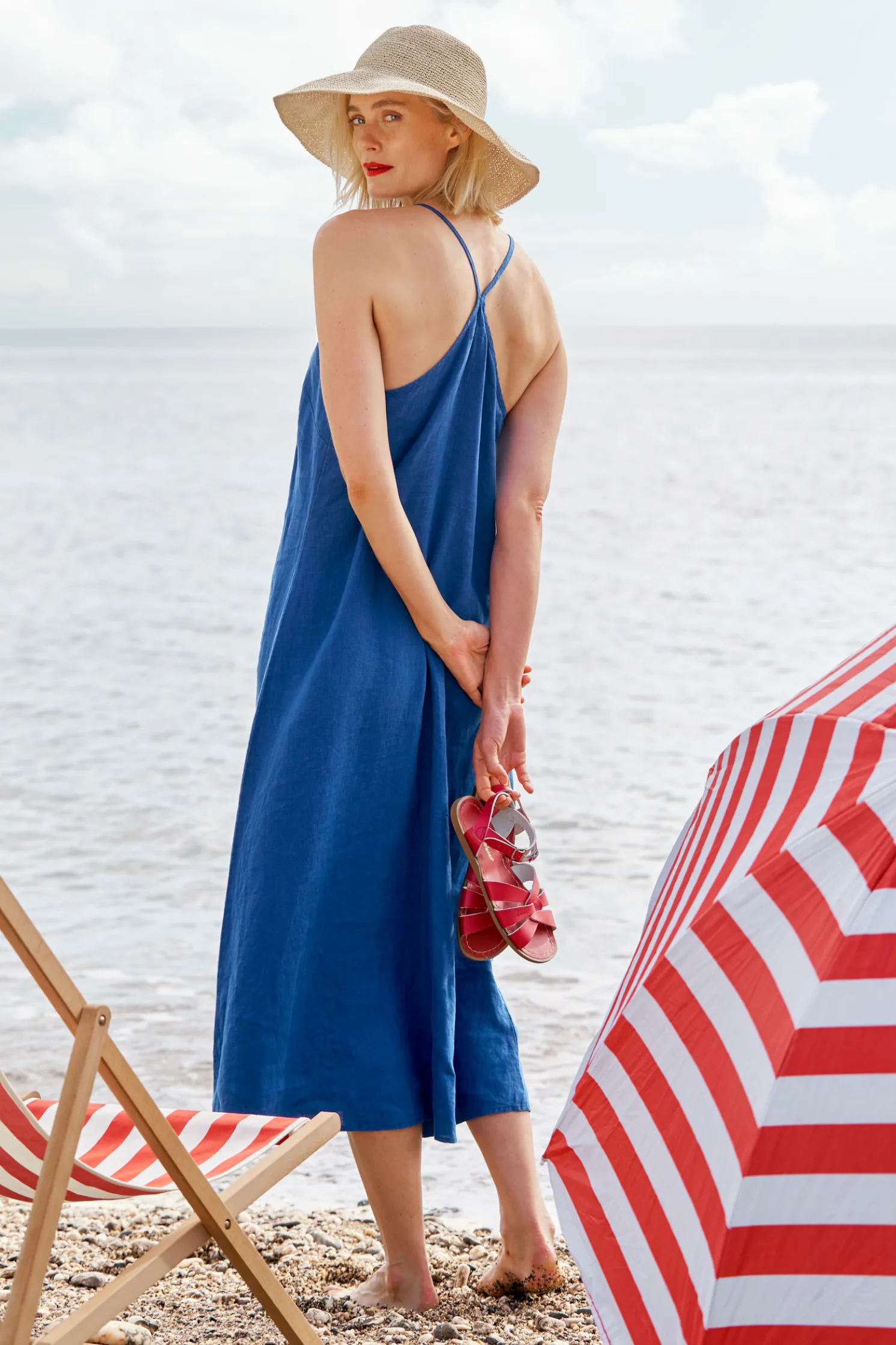 River Fowey Sleeveless Linen Dress