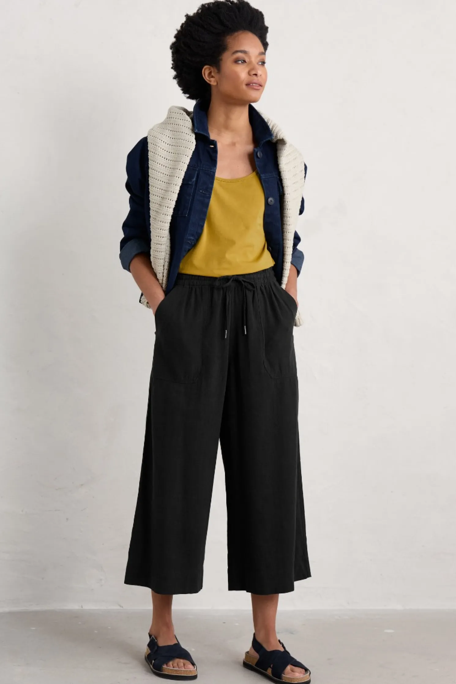 Sea Heart Linen Blend Culottes