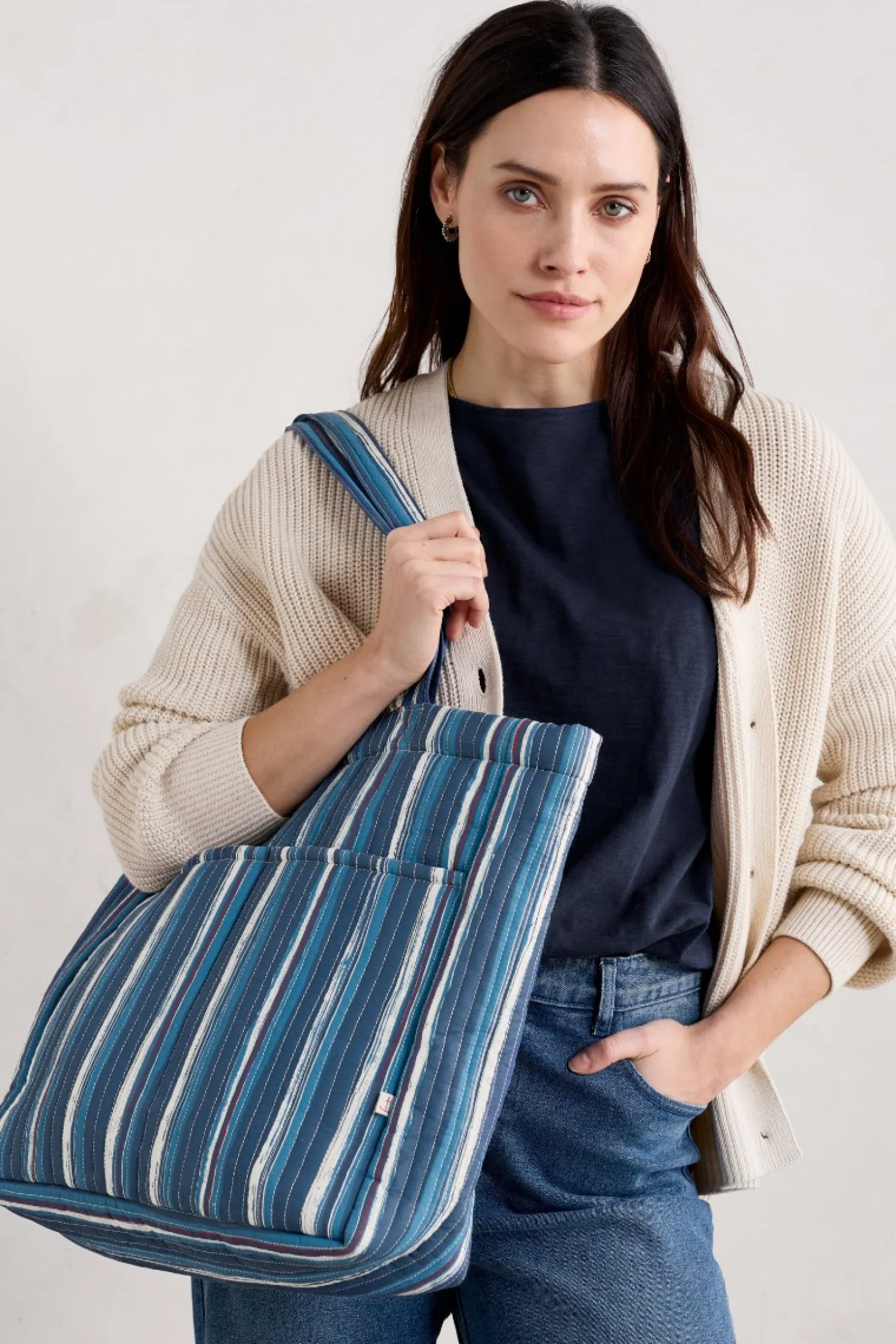 Singing Water Quilted Tote Bag