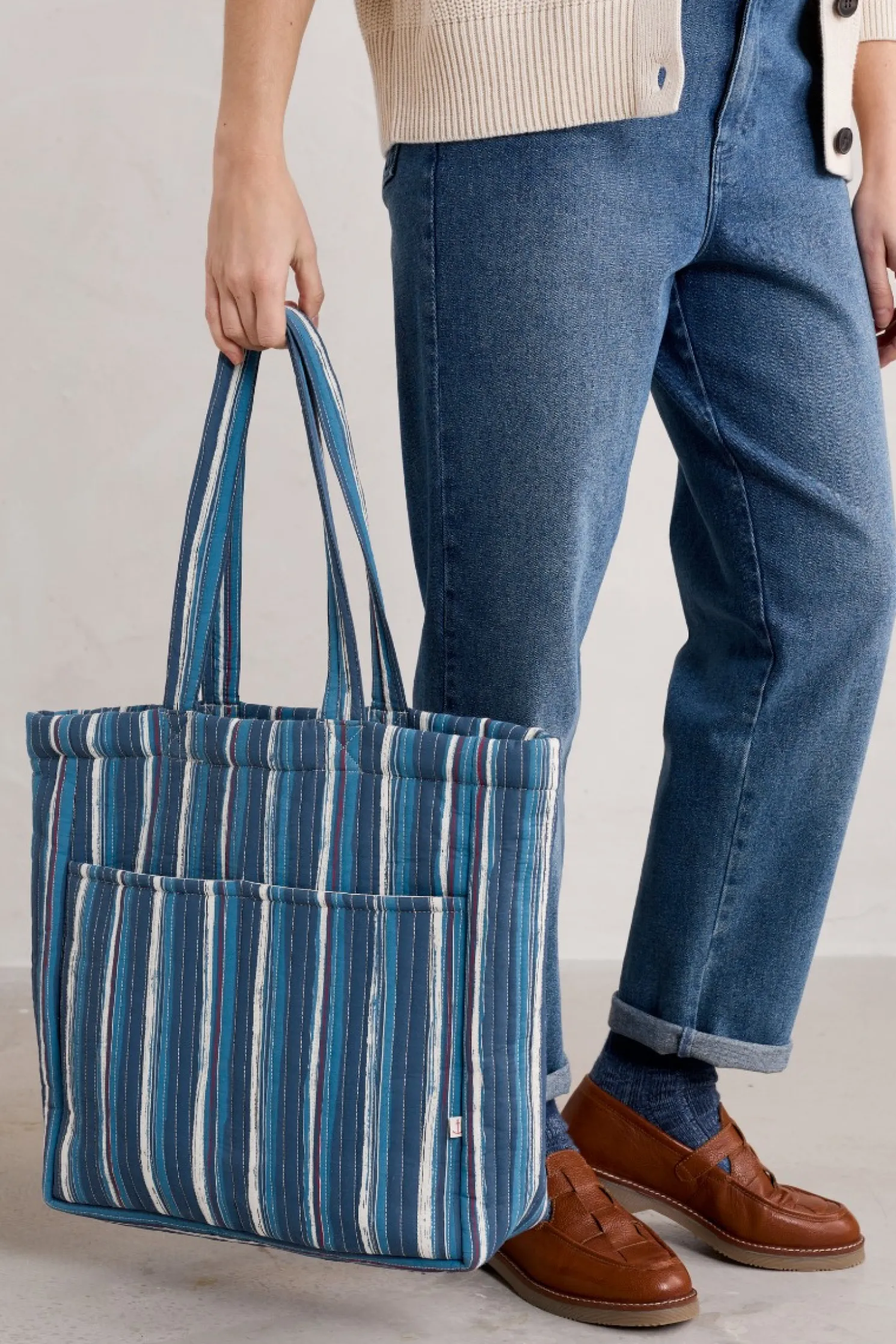 Singing Water Quilted Tote Bag