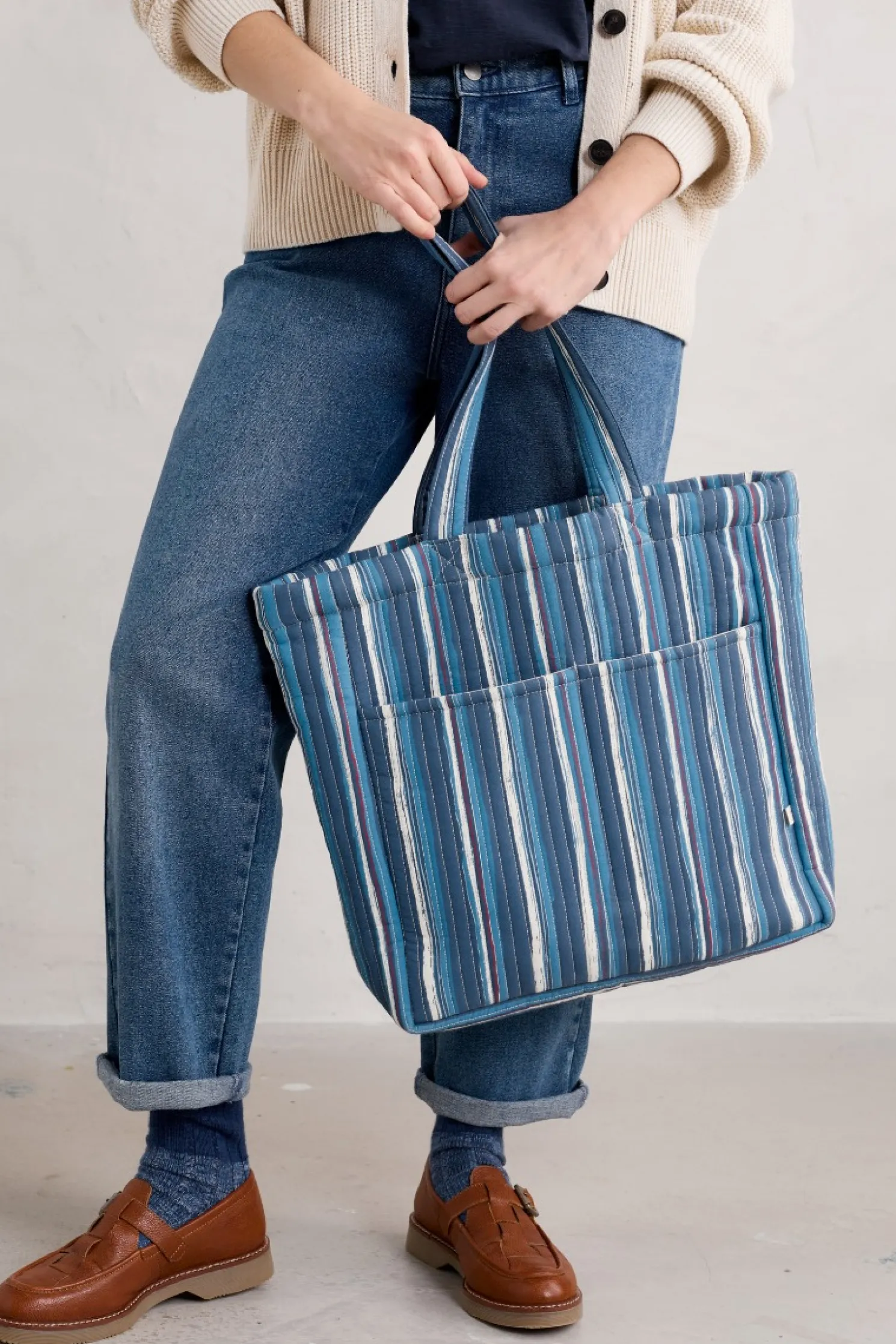 Singing Water Quilted Tote Bag