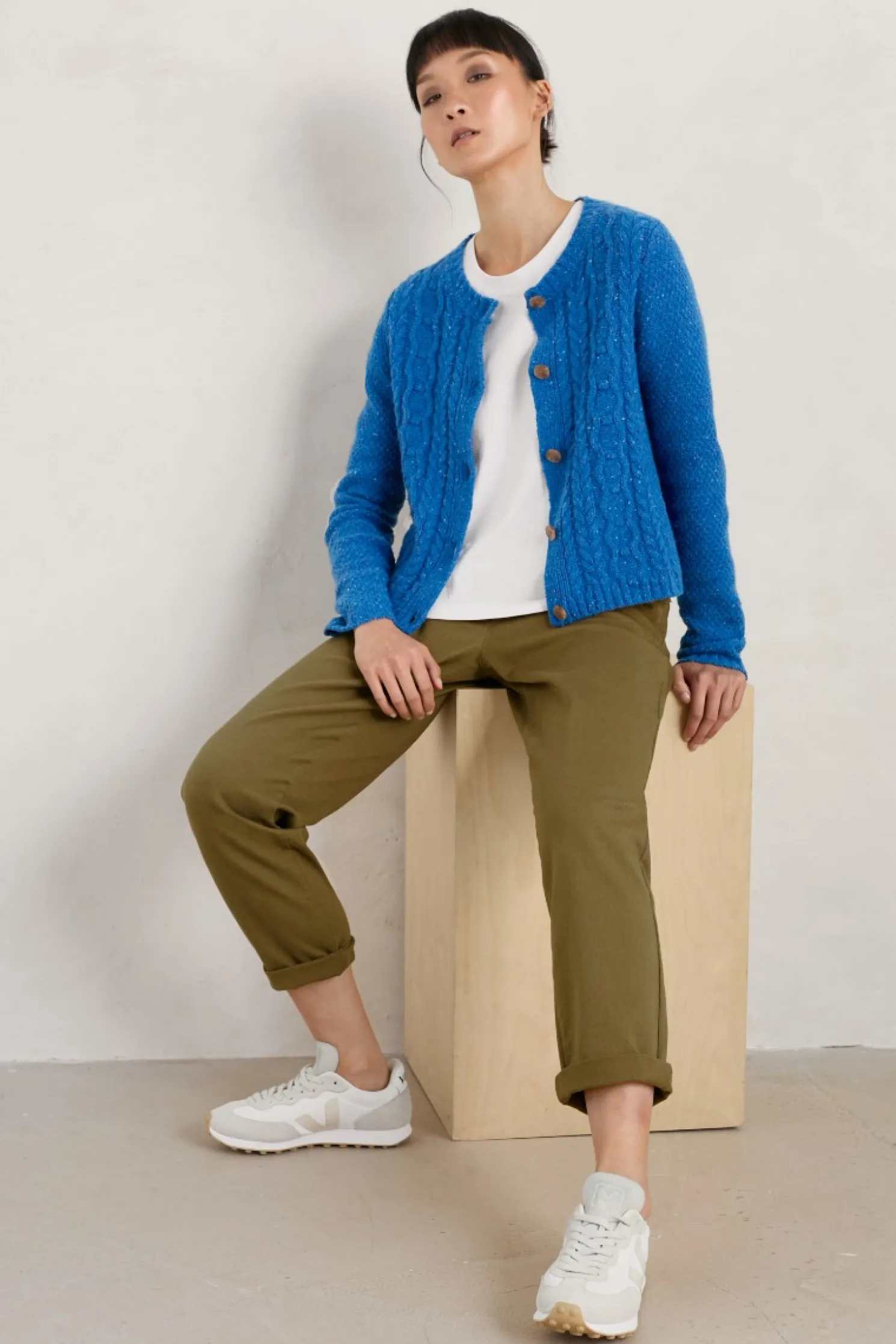 Tressa Merino Blend Cable Knit Cardigan