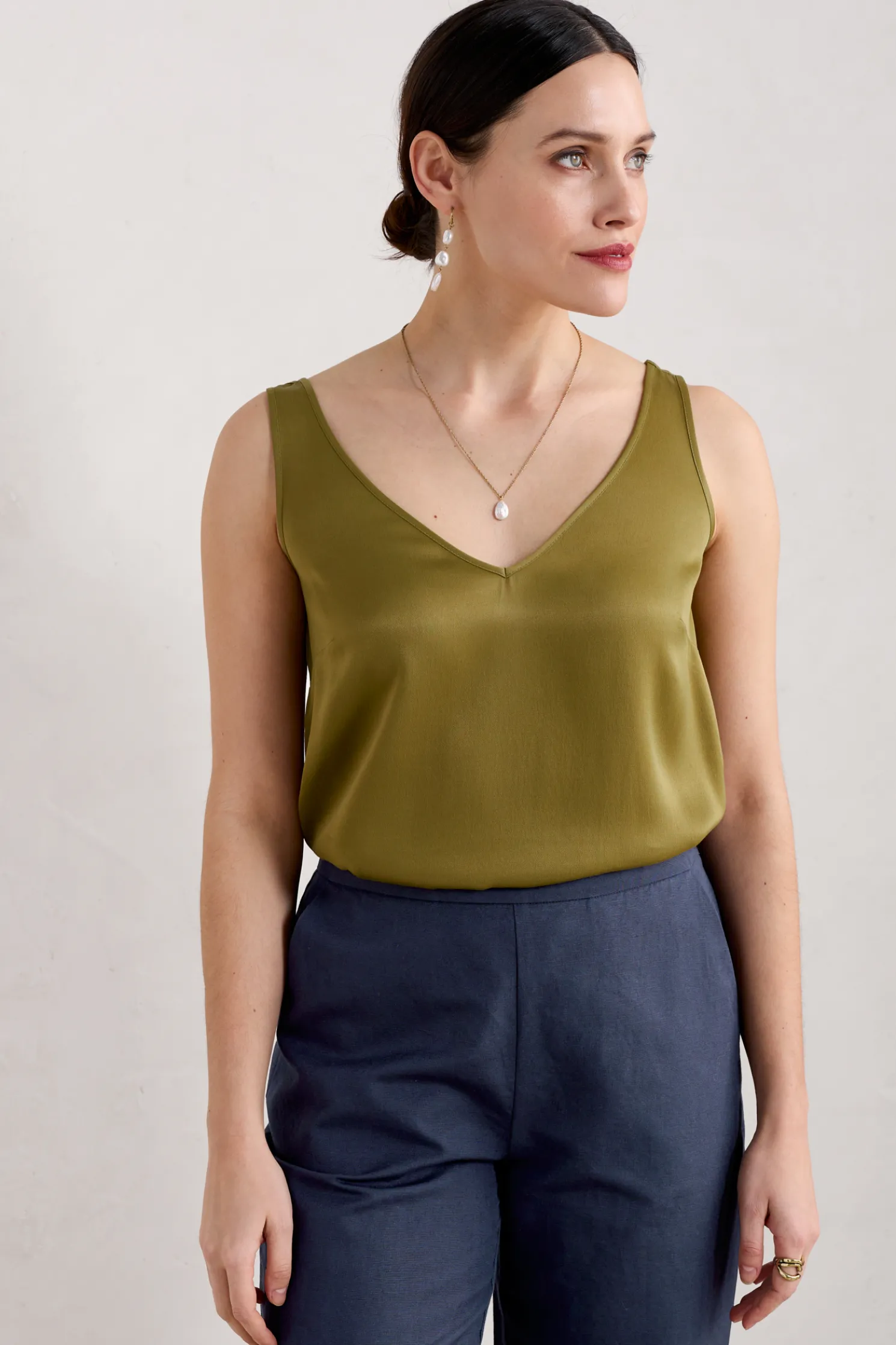 Wilder V-Neck Satin Vest