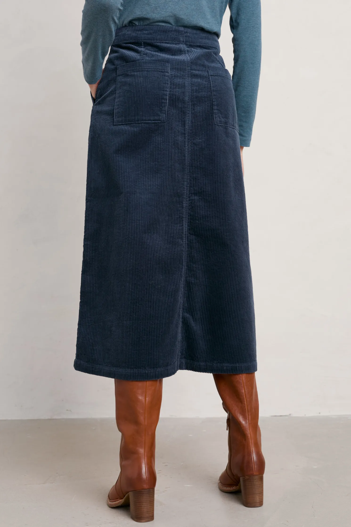 Window Wren Cord Midi Skirt