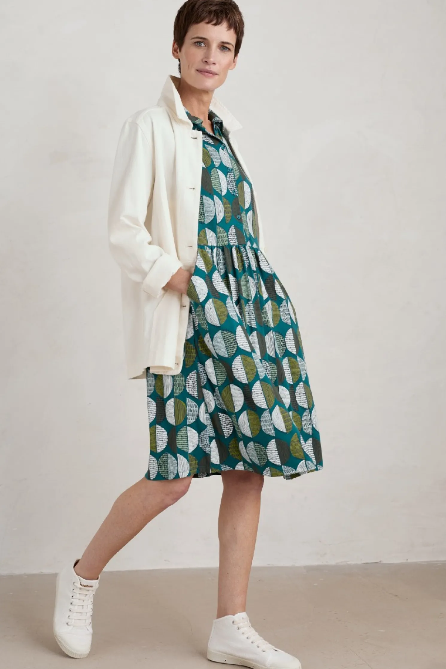 Wood Rush Short Sleeve Jersey Dress