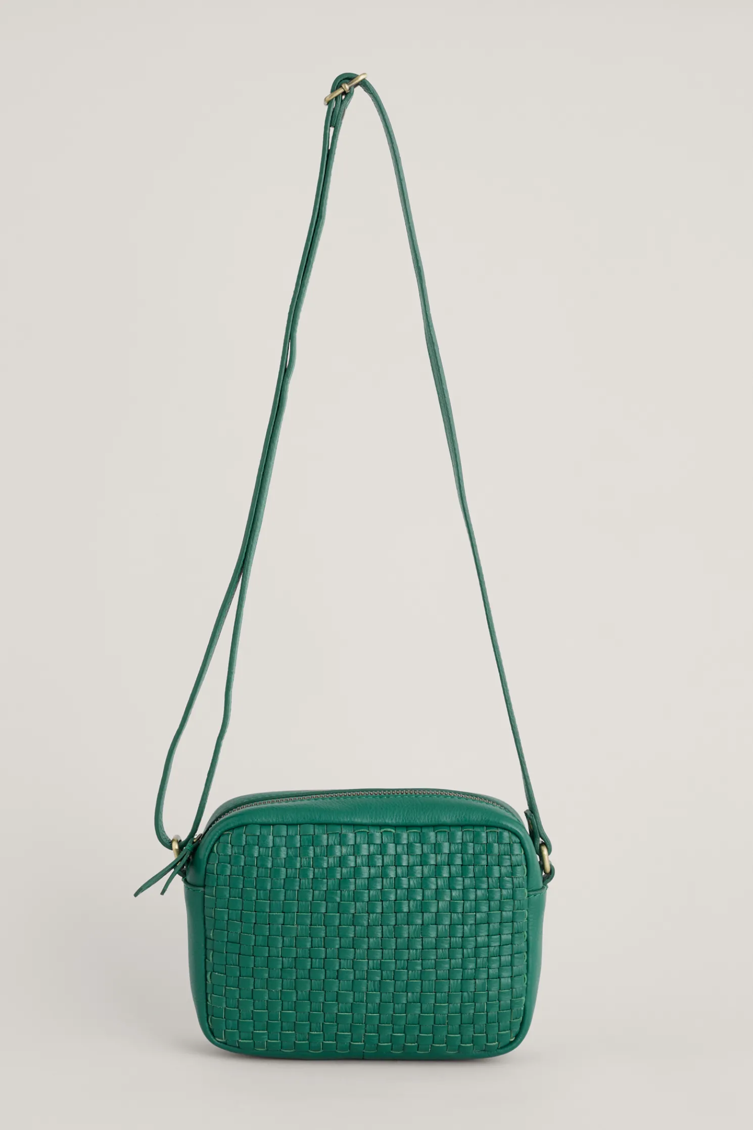 Woven Sea Fan Leather Cross-Body Bag