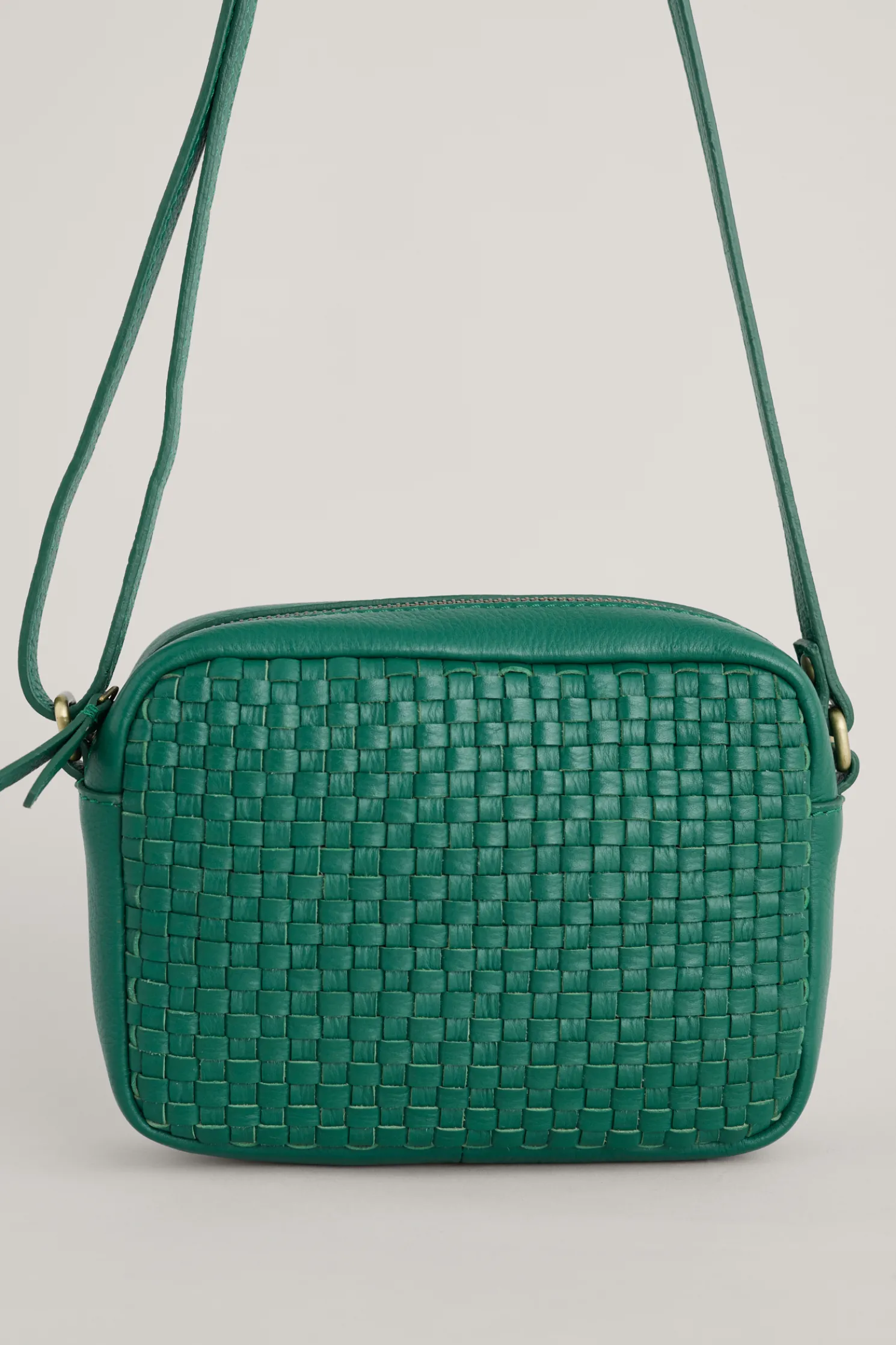 Woven Sea Fan Leather Cross-Body Bag